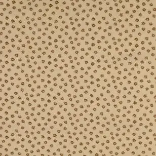 100% bomuld i offwhite med lille lysebrun blomst - Blomstret bomuld