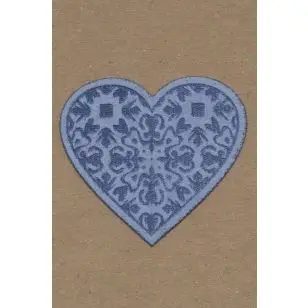 Strygemærke med hjerte i lys denim / denim - Pige