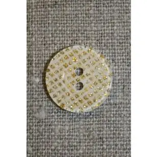 Knap off-white m/guld glimmer - Knapper Brun, beige og off-white