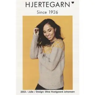 2553 Julie -  Sweater med mønstret bærestykke i Nanok - Strikopskrifter