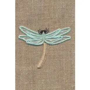 Strygemærke med guldsmed i aqua og beige - Dyr