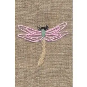 Strygemærke med guldsmed i lyserød og beige - Dyr