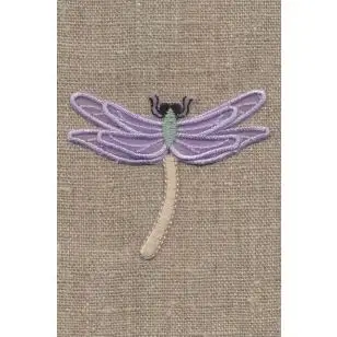 Strygemærke med guldsmed i lyselilla og beige - Dyr