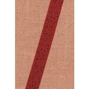 Bånd i rød med guld og røde glimmer prikker - Glimmer bånd