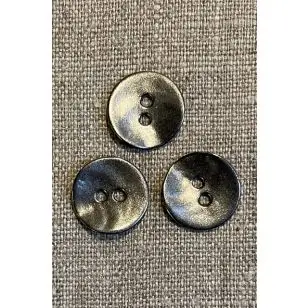 Skæv Metal-knap i gl.sølv, 18 mm. - Guld-, sølv- og metalknapper