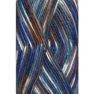 Strømpegarn New Running blå, rust, aqua, offwhite - Strømpegarn