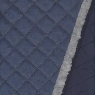 Quiltet denim med blå bagside - Quilt
