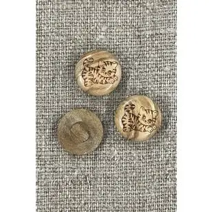 Træ knap med kat - 15 mm. - Træ- og Horn-knapper