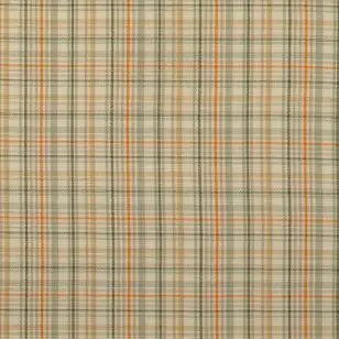 Grovvævet bomuld ternet i offwhite, grøn - Ternet bomuld