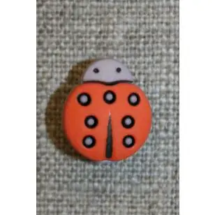 Knap m/mariehøne, orange - Børneknapper