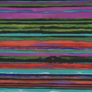 Viskose jersey med uens striber i multifarvet - Viscose jersey mønstret
