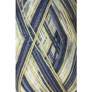 Aloe strømpegarn print offwhite, lysegul, blå - P: 2½-3 - Aloe strømpegarn