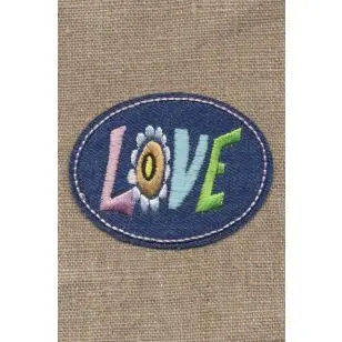 Motiv i Cowboy oval med Love - Diverse mærker