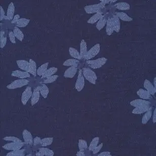 Viskose i blå med støvet blå blomster - Viscose Fastvævet