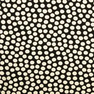 Viskose popline i sort med offwhite prikker - Viscose Fastvævet