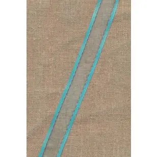 Bånd med organza i turkis-aqua, 25 mm. - Diverse Bånd
