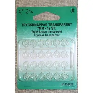 Tryklåse transparent 7 mm. - Tryklåse og Trykknapper