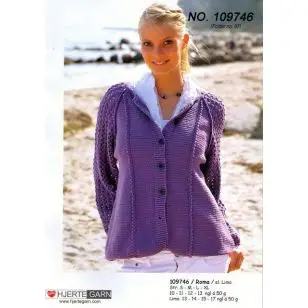 109746 Trøje m/ærmer i hulmønster - Pind 4-4½