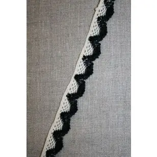 Blonde m/flock off-white/sort, 20 mm. - 