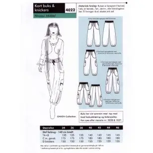 Onion 4022 -Kort buks & knickers - Snitmønstre Onion til voksne
