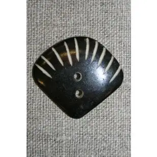 Horn-knap "vifte" mørkebrun - Træ- og Horn-knapper