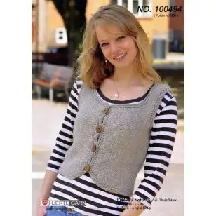100494 Vest i vævestrik - Pind 7-8