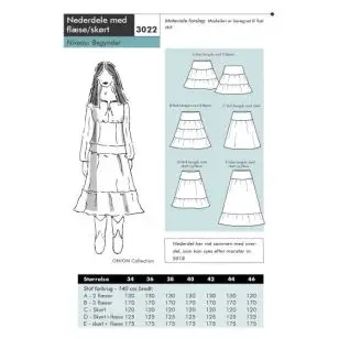 Onion 3022 -Nederdel med flæse/skørt - Nederdele