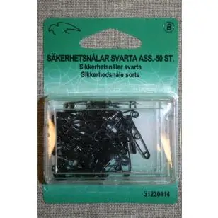 Ass. sikkerhedsnåle sort - Småting og Sytilbehør