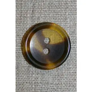 Knap klar/brun meleret, 20 mm. - Knapper Brun, beige og off-white