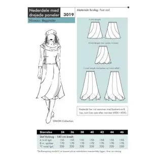 Onion 3019 -Nederdel med drejede paneler - Nederdele