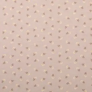 Bomuldsjersey med lille blad/blomst i sand - Jersey