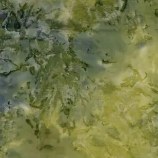 Bomulds poplin batik i grøn, lime, blå - Nyheder
