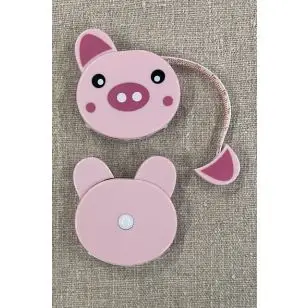 Målebånd i rulle med gris - 100 cm/40 inc. - Småting og Sytilbehør