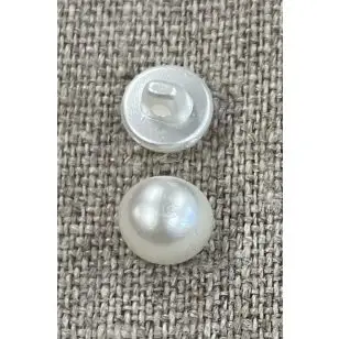 Lille rund knap i perlomorslook i silk - 9 mm. - Knapper Brun, beige og off-white