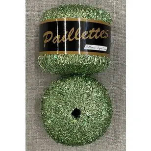 Garn med palietter i lime - Garn