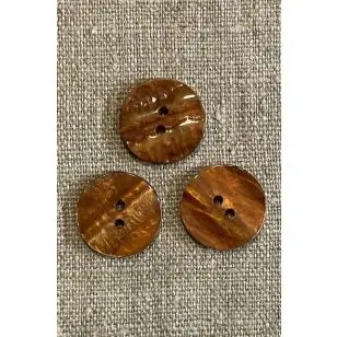 2-huls knap lys brændt orange, 22 mm. - Knapper Grøn, gul og orange