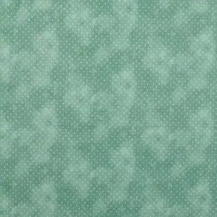 Fast bomuld batik med prikker i støvet grøn - Div mønstret bomuld