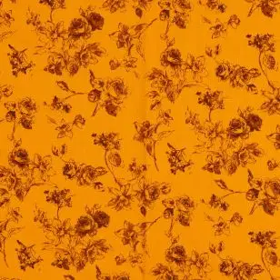 Bomuld med vintage print med roser i carry - Blomstret bomuld