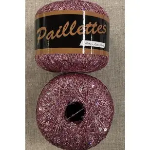 Garn med palietter i gammelrosa - Garn