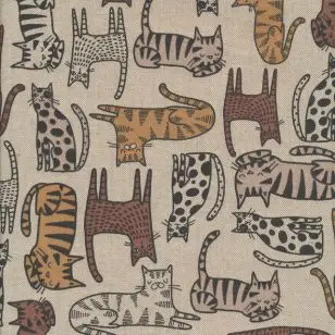 Hør-look med katte - Wildlife art - Boligtekstiler