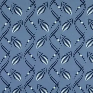 Fast bomuld i støvet blå med streger og prikker - Div mønstret bomuld