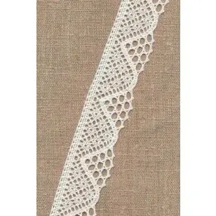 Hvid blonde i 100% bomuld, 30 mm. - Diverse Bånd