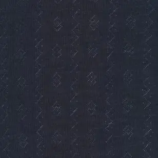 Ribstrikket merinould/silke i mørkeblå m/hulmønster - undertøjs uld - Strikket uld