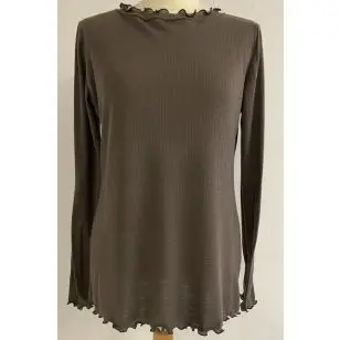 T-shirt syet i i 100% merinould i brun - Inspiration sy