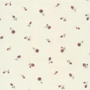 Ribstrikket jersey med roser, knækket hvid og lyng - Børnestof