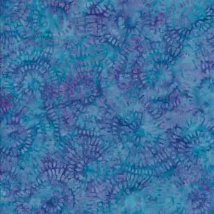 Afklip Patchwork stof i batik med lille cirkle i turkis, 50x55 cm. - Afklip patchwork