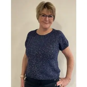 Bluse strikket i pallietgarn og Blend Bamboo - Inspiration strik