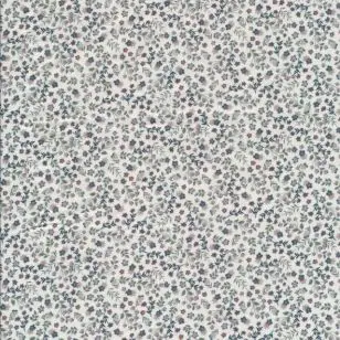 Småblomstret bomuld i hvid, rosa, lyng, støvet grøn - Blomstret bomuld