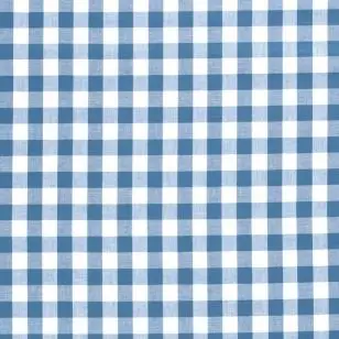 Køkkentern hvid - denimblå - 18x18 mm. - Ternet bomuld