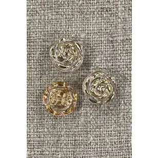 Knap med rose i Rosa-Guld - 13 mm - Knapper